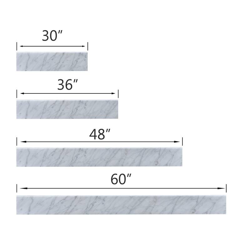 48 in. Marble Backsplash in Carrara White