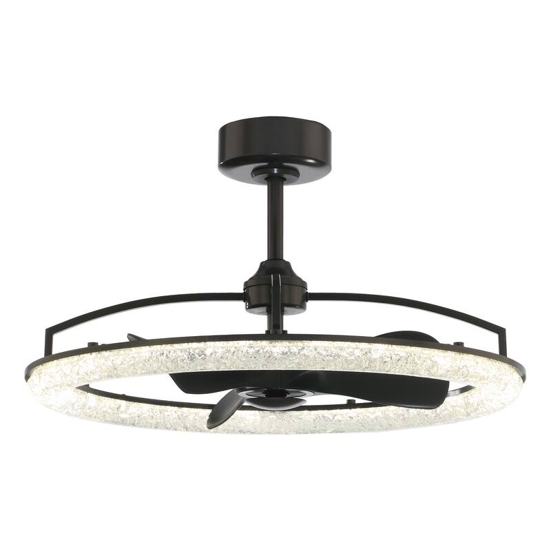 Ceiling Fan 32" Perimost 3-Blade Modern Black LED