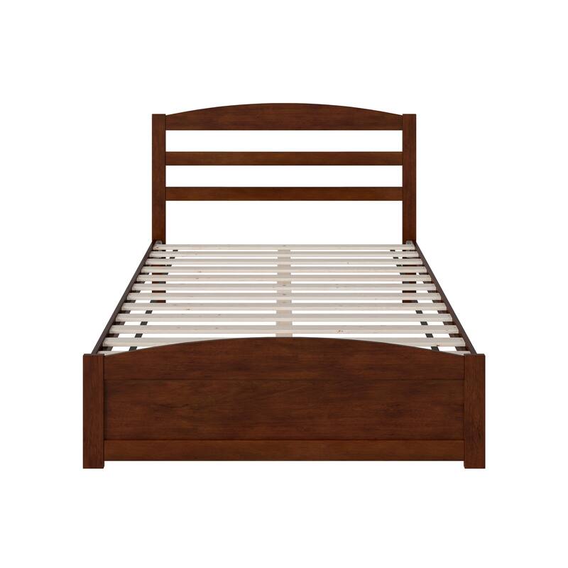 Warren Full Platform Bed with Matching Footboard in Walnut