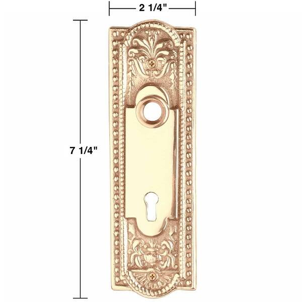 Solid Brass Door Escutcheon Keyhole Cover Back Plate 7 1/4
