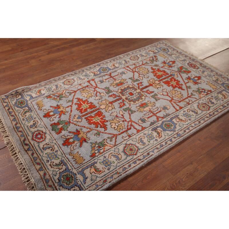 Oushak Indian Accent Rug Handmade Floral Wool Carpet - 3'0"x 5'0"