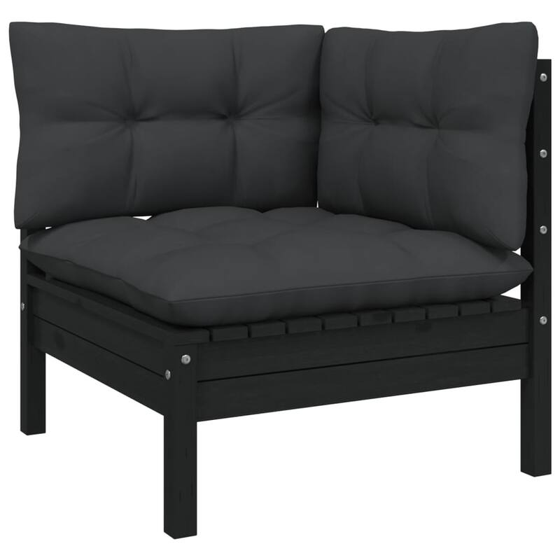 vidaXL Solid Pinewood Patio Lounge Set 10 Piece with Cushions Multi Colors - 25" x 25" x 24.6"