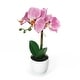 Artificial Phalaenopsis Orchid Flower Arrangement in White Pot 13in ...
