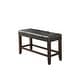 preview thumbnail 1 of 3, Faux Leather Wood High Bench Black