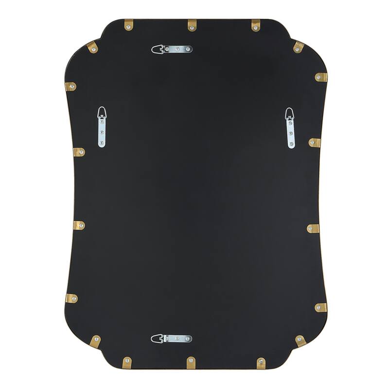 Petite Curved Frame Wall Mirror - 32" - Brass Finish