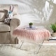 preview thumbnail 7 of 18, Glitzhome Modern Faux Fur Acrylic Accent Bench Ottoman