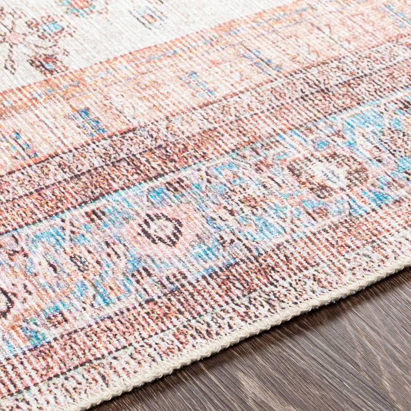 Livabliss Vintage Amelie Medallion Washable Area Rug