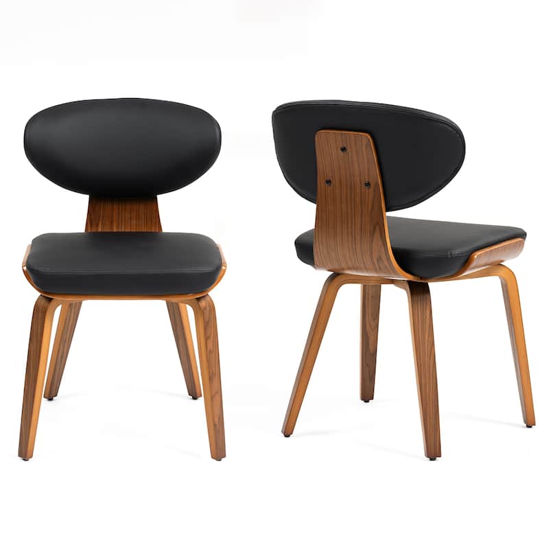 Set of 2 Bettina Dining Chair with Walnut Finish Wood Legs