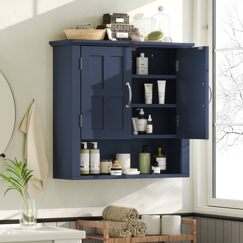 Bathroom Wall Storage Cabinet, Multi -functional Wall Mounted Cabinet with Adjustable Shelves, Medicine Cabinet