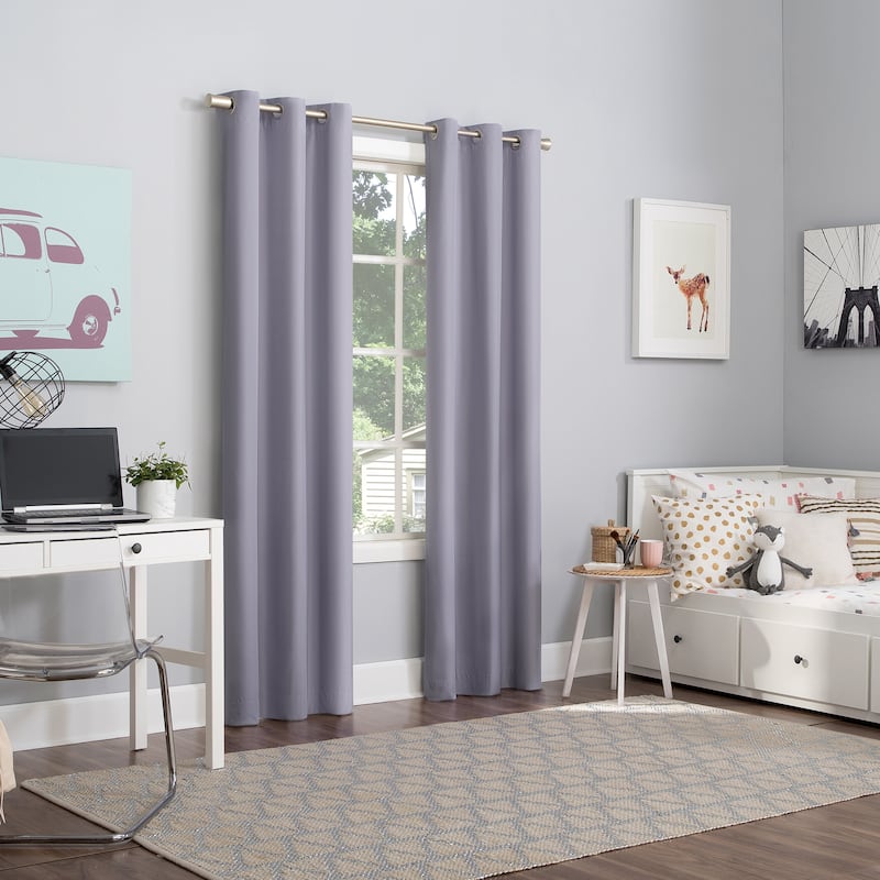 Sun Zero Harper Bright Vibes Total Blackout Grommet Curtain Panel, Single Panel