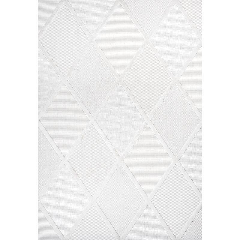 JONATHAN Y Talaia Diamond Trellis Indoor/Outdoor Area Rug - 5 X 8 - Ivory
