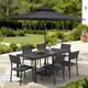 Option Set of 9 - Black Table with Black Umbrella