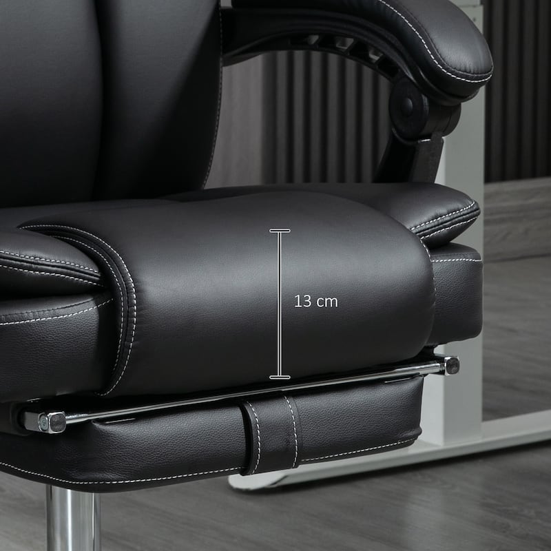 Massage Office Chair with 6 Vibration Points, Heated Reclining Computer Chair,Swivel Chair with Adjustable Height and Footrest