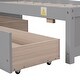 preview thumbnail 10 of 15, Twin Bed with 2 Drawers Solid Wood No Box Spring Needed Grey Platform Bed
