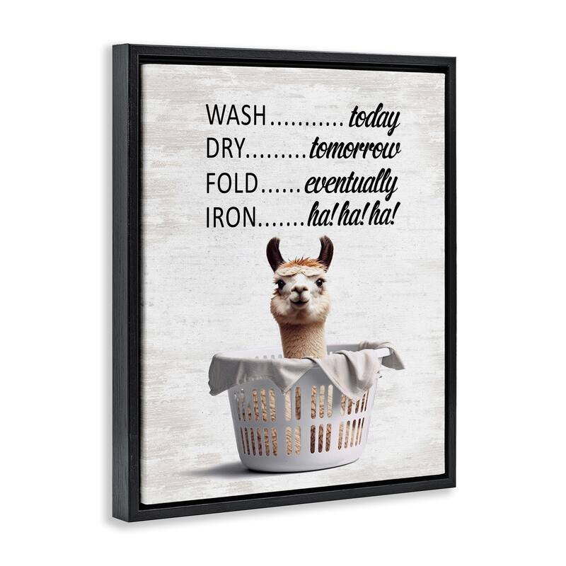 Stupell Funny Laundry Timing Framed Floater Canvas Wall Art Design By Lettered and Lined