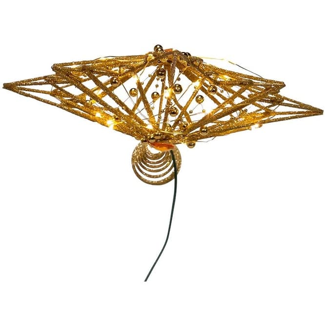 Kurt Adler 15.5-Inch 30-Light Fairy Light Gold Star Treetop - 15.5"