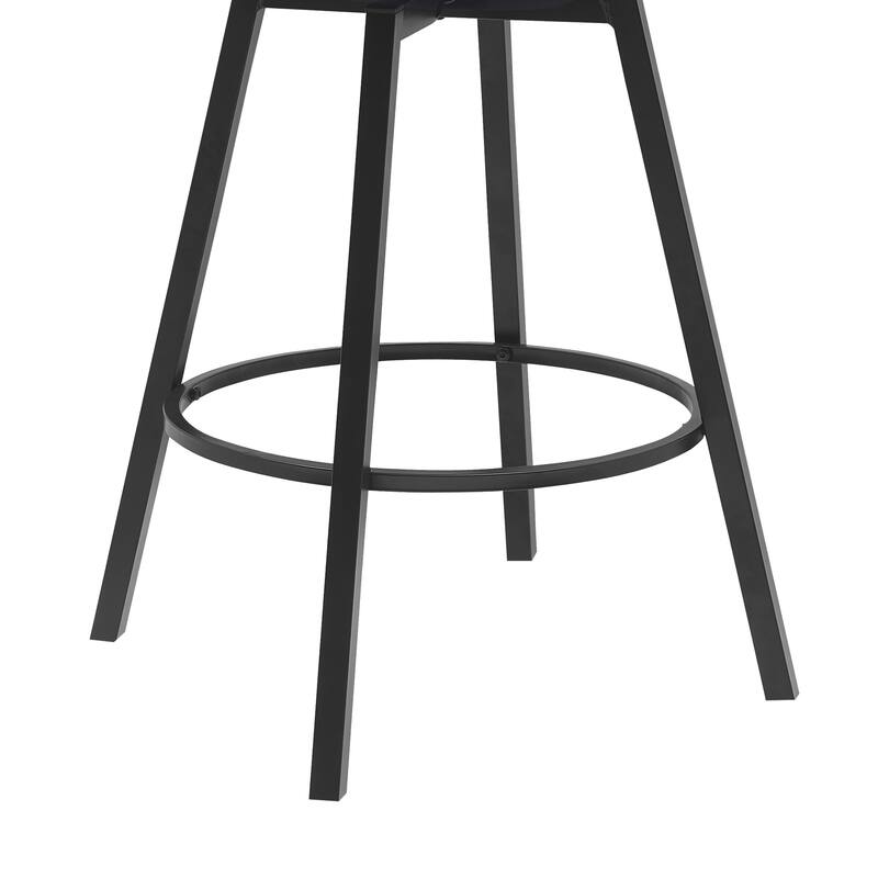 Athena Wood and Metal Upholstered Bar or Counter Swivel Stool