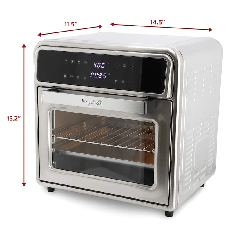 Stainless Steel 21.13 Quart Digital Display Electric 8 Preset Air Fryer/Counter Top Oven