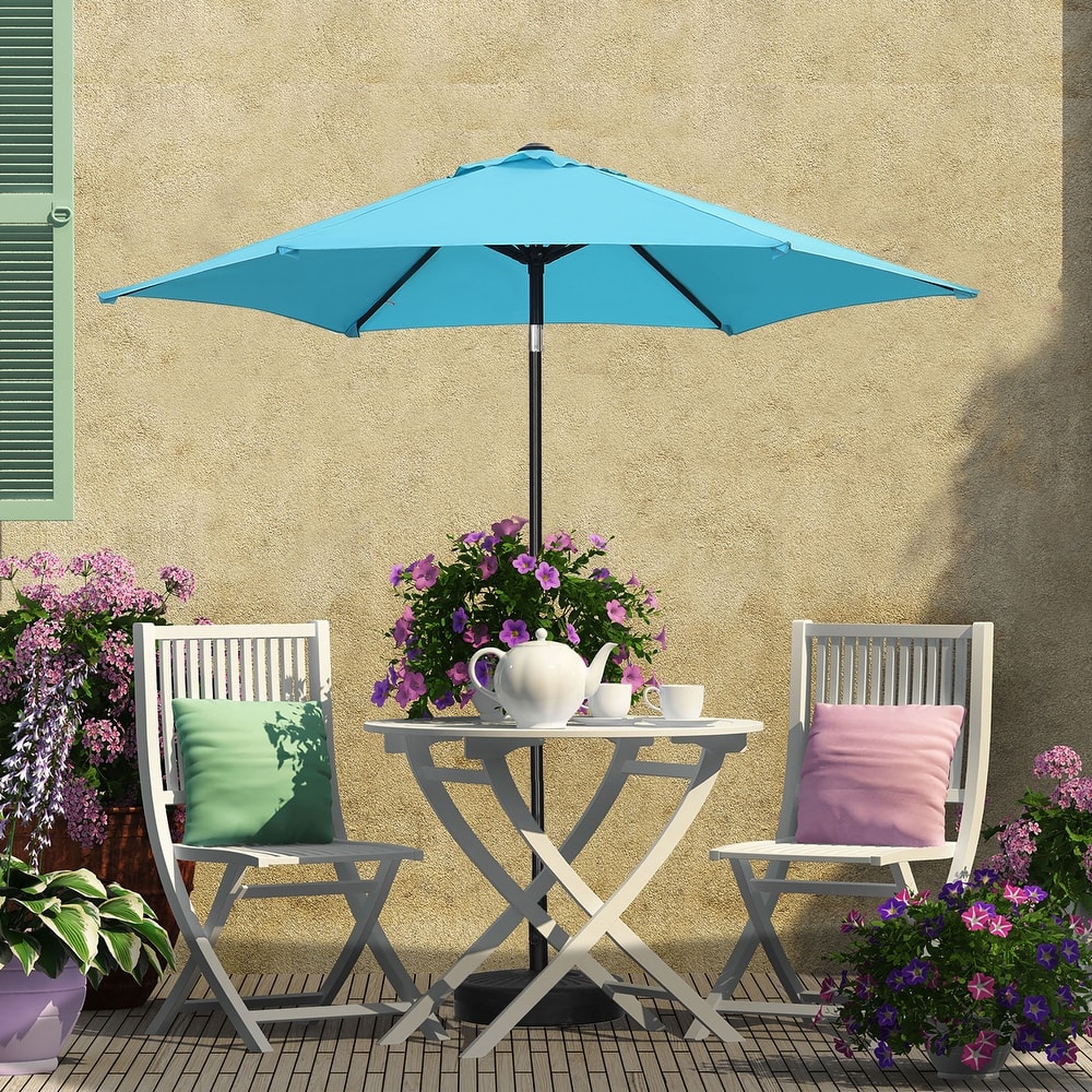 Autlaycil 9ft Patio umbrella With Base And Push-Button Tilt & Crank