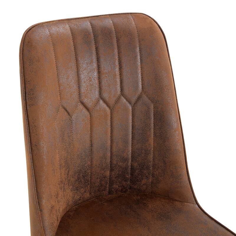 Modern 4 Piece PU Leather Dining Chairs with Thick Cushions, Metal Legs for Dining Room Kitchen Bedroom Living Room