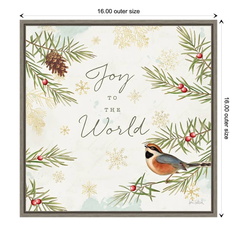 Christmas Tradition III (Bird) by Katie Pertiet Framed Canvas Art