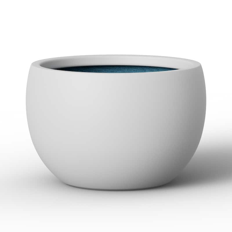 Concrete Round Planter with Enhanced Interior Outdoor Indoor Pot with Drainage Holes