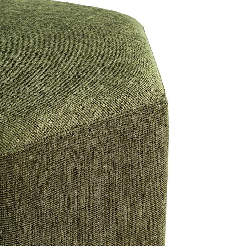 Poly & Bark Hexad Fabric Ottoman - Stain and Spill Resistent Performance Fabric