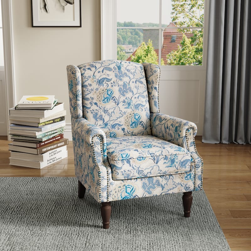 Upholstered Accent Chair Nailhead Trim Arm Chair