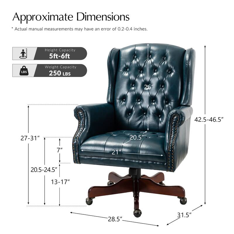 Maximiliano Modern Swivel Executive Chair with Tufted Back by HULALA HOME