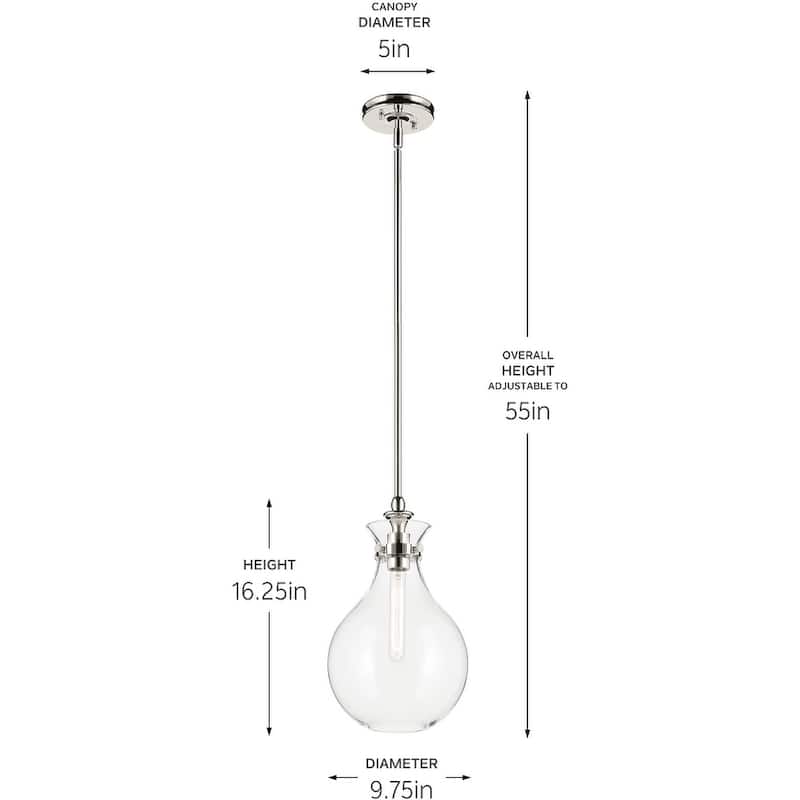 Kichler 52776CLR Laria 10" Wide Mini Pendant