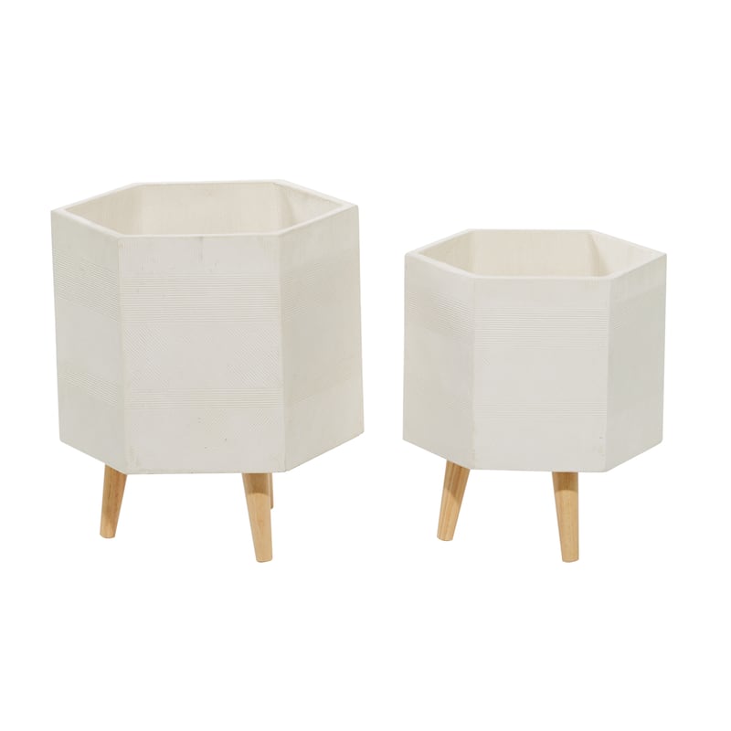 Ceramic Contemporary Planter (Set of 2) - S/2 15", 17"H