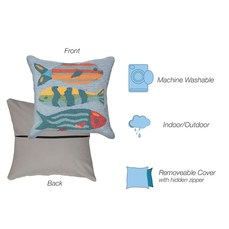 Liora Manne Frontporch Fishes Indoor/Outdoor Pillow