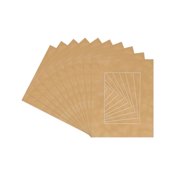 Pack Of TEN 16x20 Precut Matboards - Sunrise Yellow Suede, Acid Free, 4-Ply, Bevel Cut For 12x18 Photos