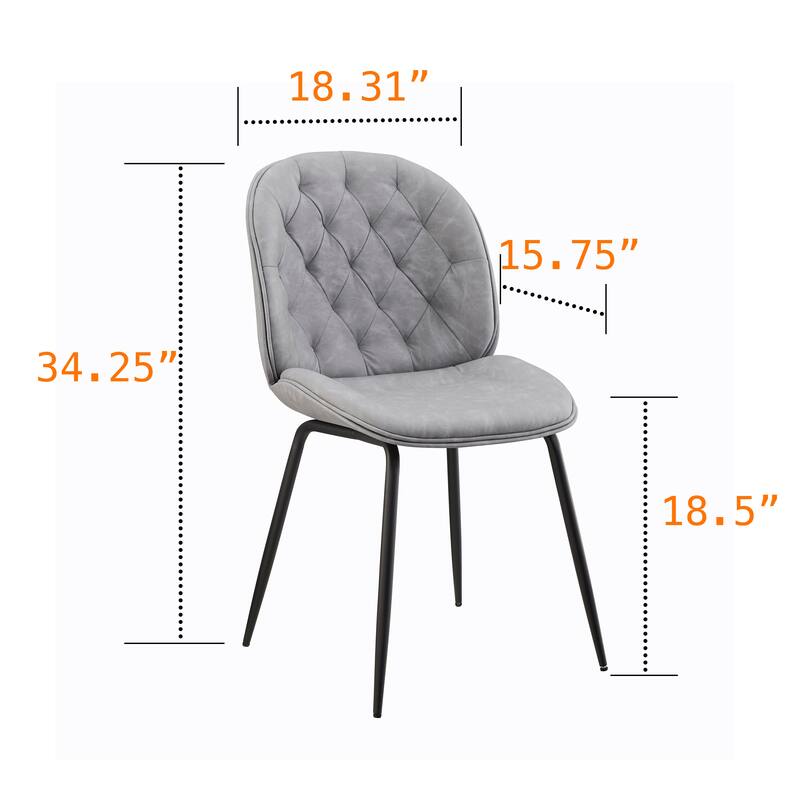 Art Leon Mid-Century Tufted Style Dining Chair in Beetle Shape Design