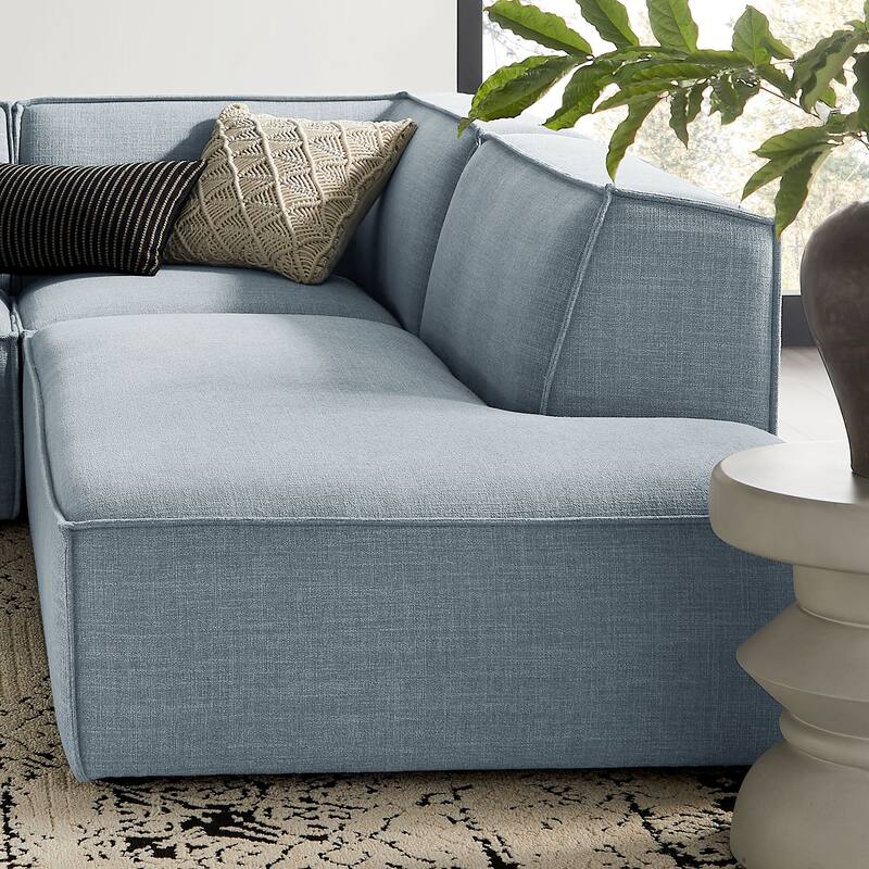 Restore 4-Piece Performance Fabric Upholstered Modular L-Shaped Armless Sectional Sofa