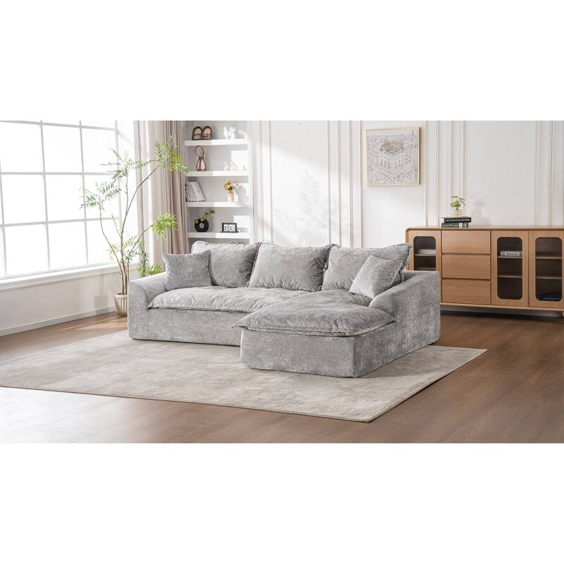 103" L-Shaped Cloud Sectional Sofa with Chaise, Upholstered Boneless Couches for Living Room, Modern Modular Chenille Sofa