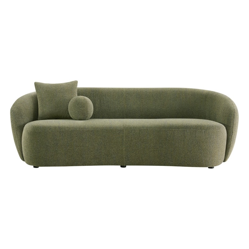 Spruce & Spring 89'' Boucle Upholstered Hugger Curved Sofa