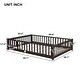 preview thumbnail 23 of 34, Queen size Floor Platform Bed with Fence Guardrails and Door