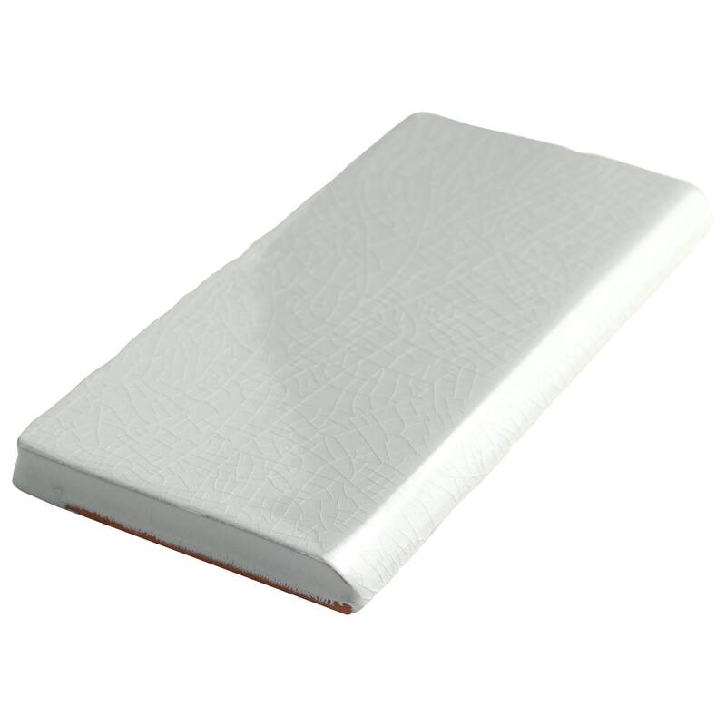 Merola Tile Antic Craquelle Bullnose Gris Soho 3" x 6" Ceramic Wall Trim - (1 Tile)