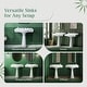 preview thumbnail 5 of 15, Darbyshire White Pedestal Sink with 8" Widespread Faucet Holes and Overflow (Set of 2)