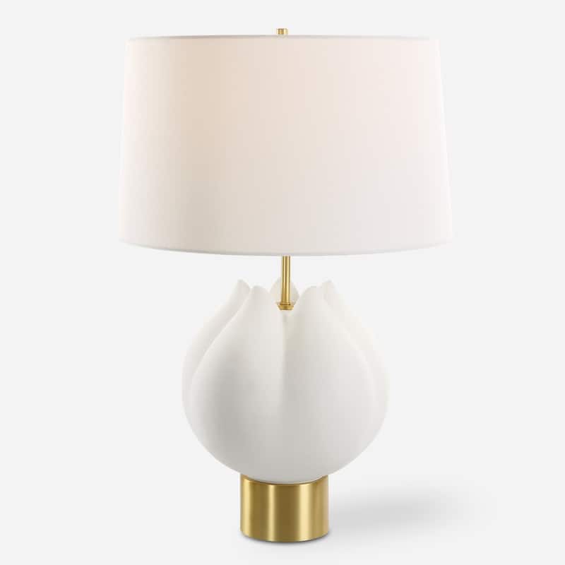 Uttermost In Bloom White Table Lamp - 26"H, Shade 11"H x 18"Dia.