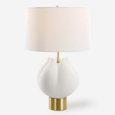 Uttermost In Bloom White Table Lamp - 26"H, Shade 11"H x 18"Dia.