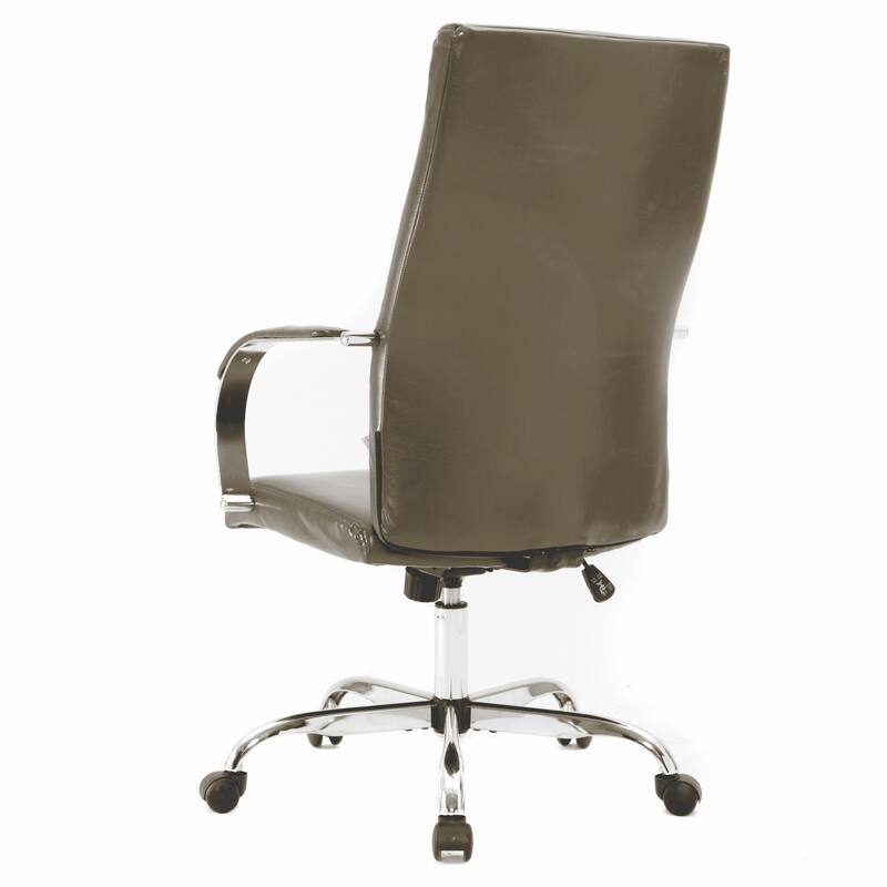 Sonora Ergonomic High Back Leather Office Chair with Lumbar Support, Adjustable Height, Tilt Lock, Chrome Frame & Swivel Casters