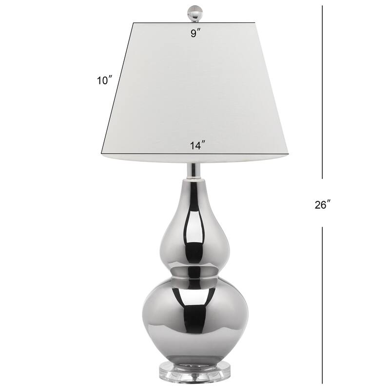 SAFAVIEH Lighting Demetria 27-inch Double Gourd White Table Lamp (Set of 2) - 14"x14"x26" - 14Wx14Dx26H