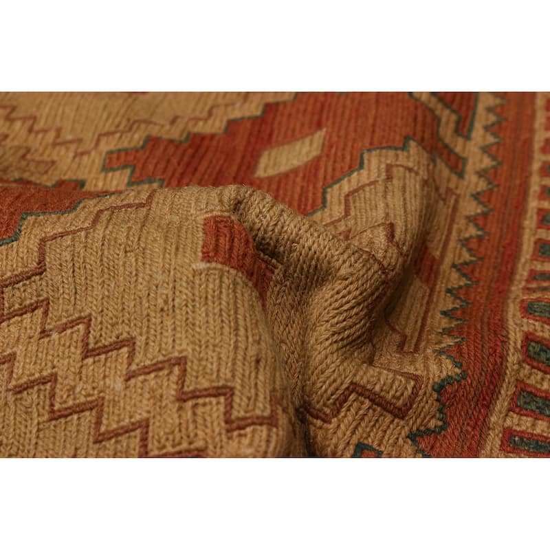 ECARPETGALLERY Flat-Weave Lahor Finest Khaki Wool Tapestry Kilim - 11'8 x 13'8