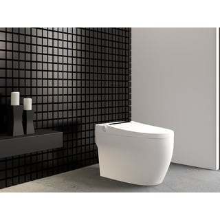 Angeles Modern Ceramic White Smart Toilet with Bidet and Digital Display - N/A