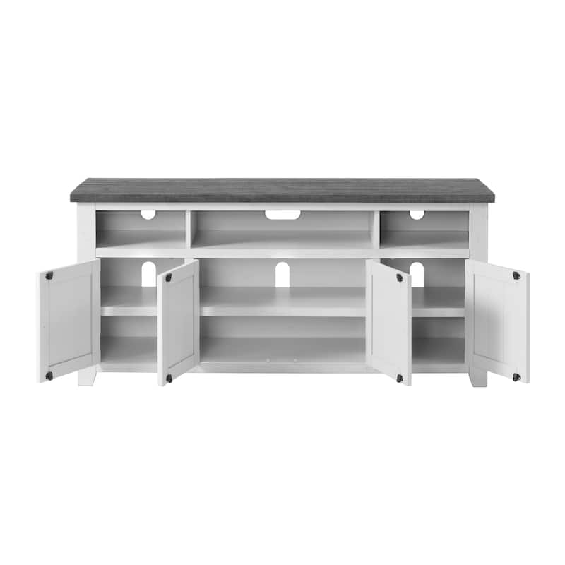 Nantucket 65-Inch Wide Solid Wood TV Stand with Storage