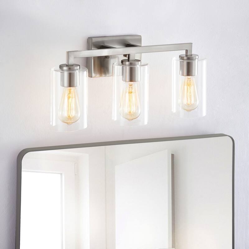 KAWOTI 20.75 inch 3-Light Bathroom Vanity Light with Clear Glass