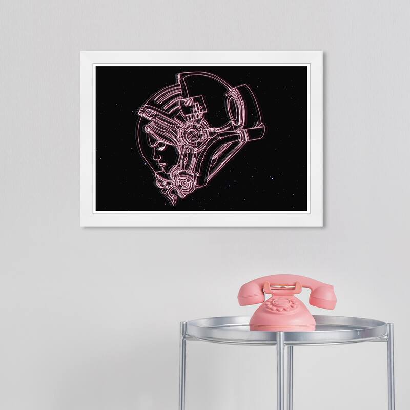 Wynwood Studio Prints Fashion and Glam Celestial Pink and Neon Pink Modern & Contemporary Wall Art Canvas Print - White