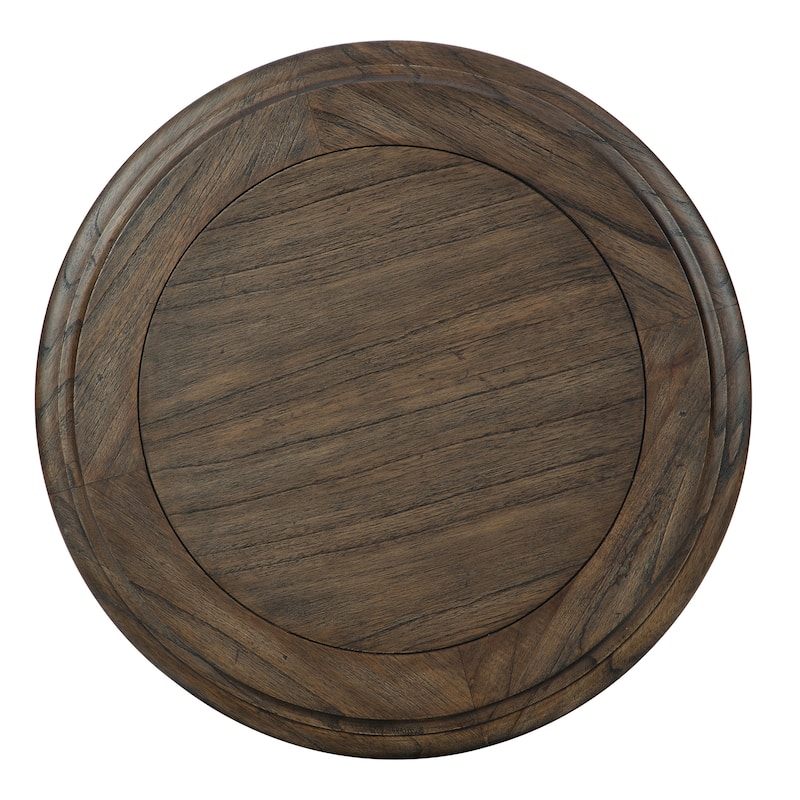 Hekman Round Brown Wood Chairside Accent Table